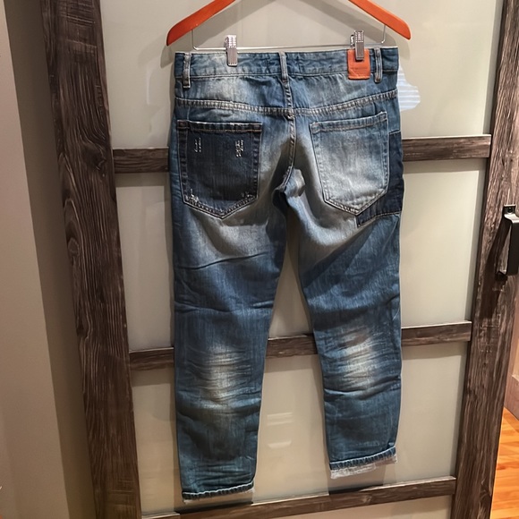 Super cute patchwork Jean Zara size 4 NWOT - Picture 2 of 4